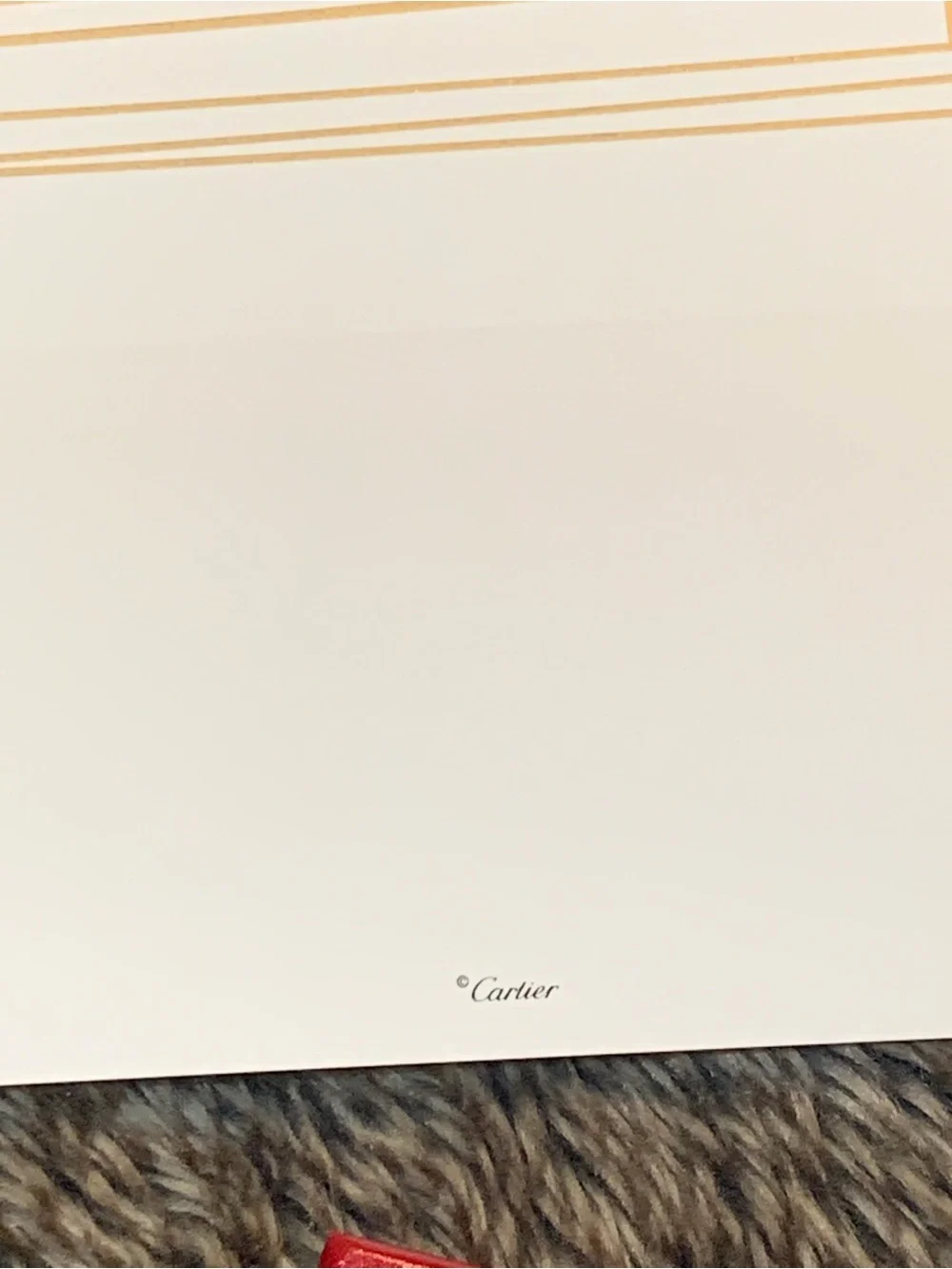 CARTIER RED Box of 9 out of 10 Hand Pressed Linen NOTE CARDS & ENVELOPES